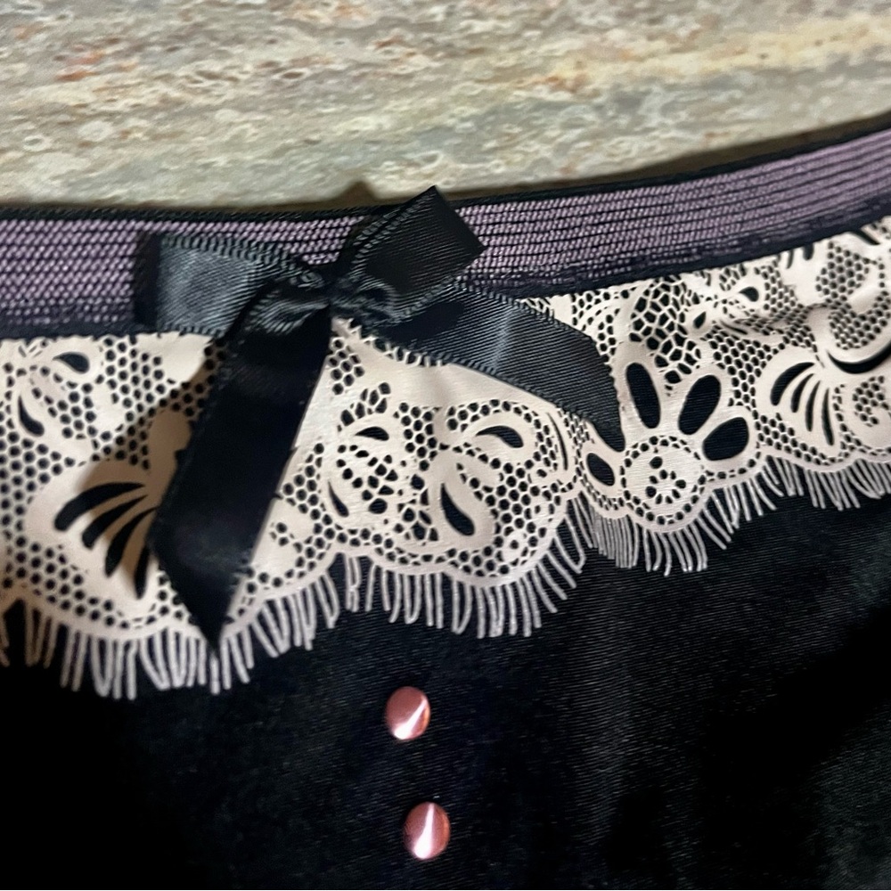 NWOT Victoria’s Secret Sexy Little Things Black Lace Trimmed Panties - Picture 3 of 9